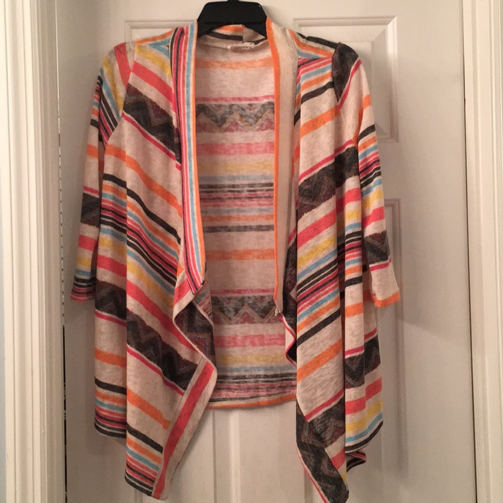 Open front Aztec print cardigan